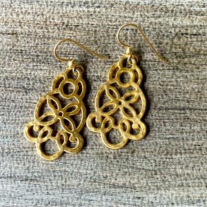 Brighton Collectibles - brushed gold scribble earrings